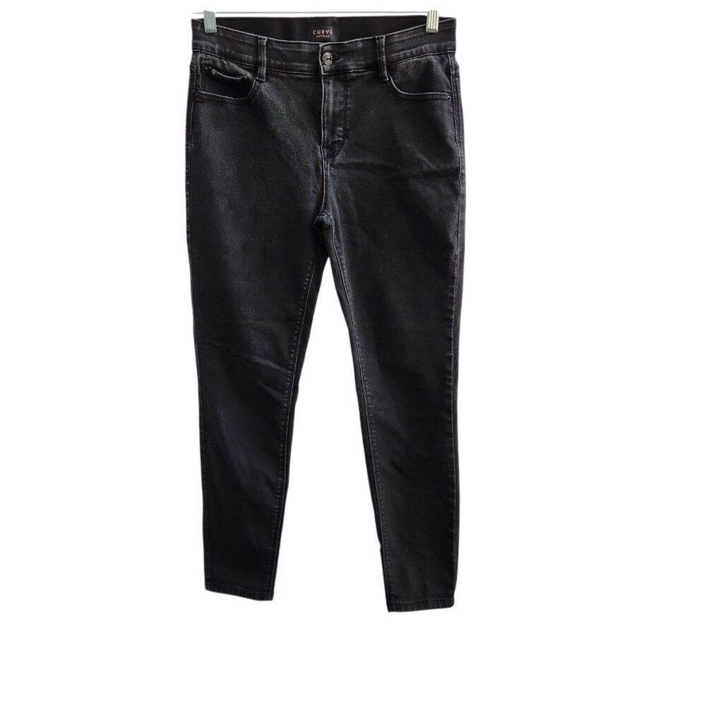 Curve Appeal High Rise Jeans Black Denim Stretch Womens Size 8/29‎ EUC